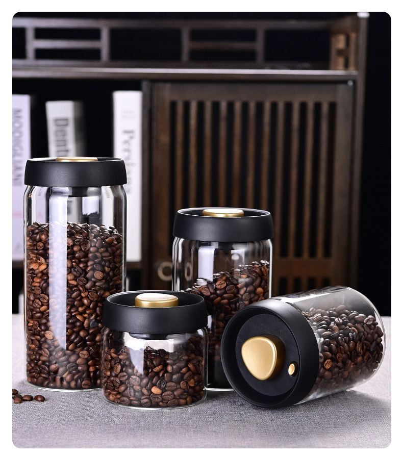 Food Storage Glass Jar - وعاء تخزين حبوب القهوة، وعاء محكم