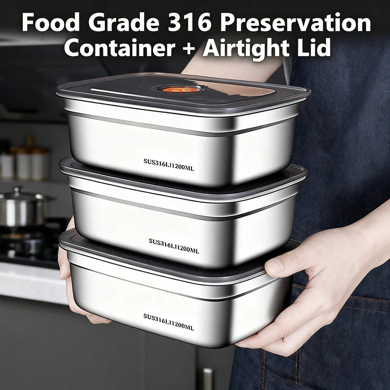 Food Storage For Camping - صندوق طعام كبير السعة من الفولاذ