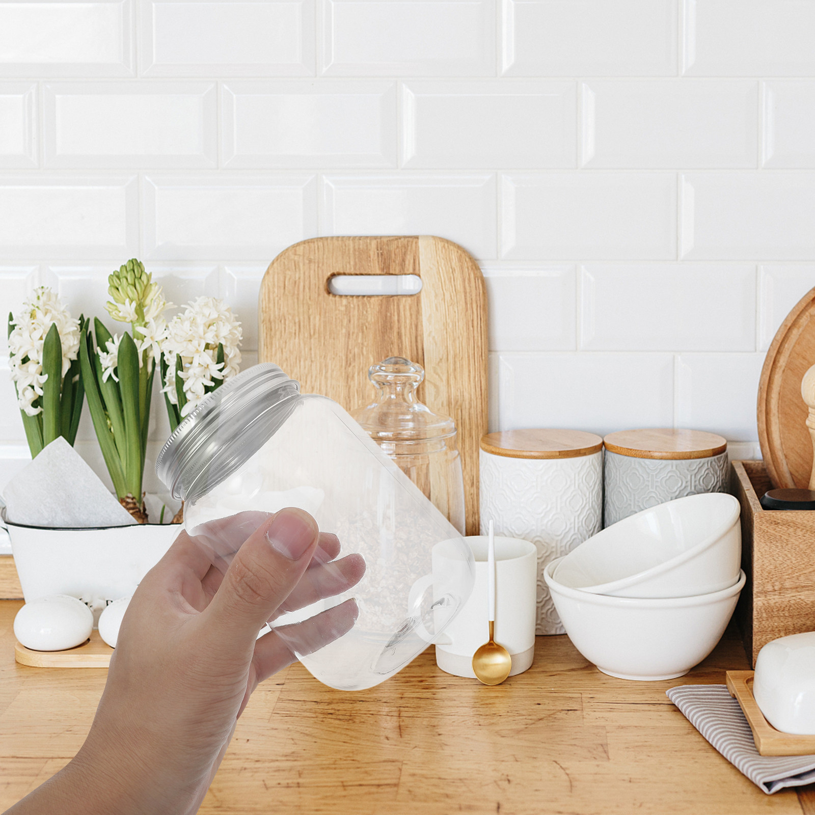 Food Storage Plastic - 4 قطع من الأوعية البلاستيكية الشفافة