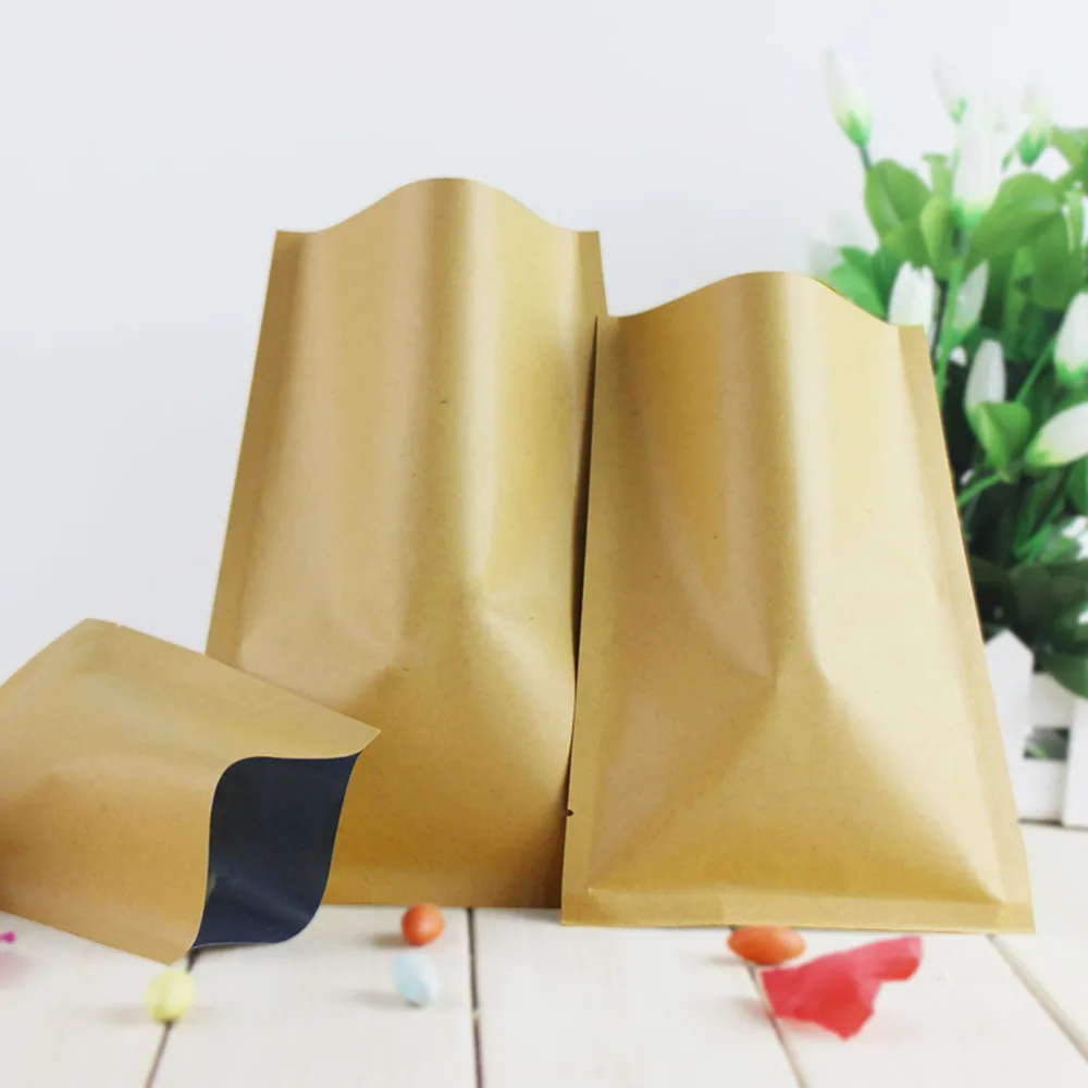 Food Storage Mylar Bags - 8*12 سنتيمتر مفتوحة الأعلى براون كرافت