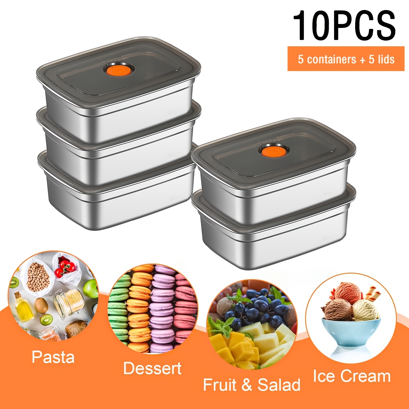 Food Storage Restaurant - مجموعة من 10 حاويات تخزين طعام