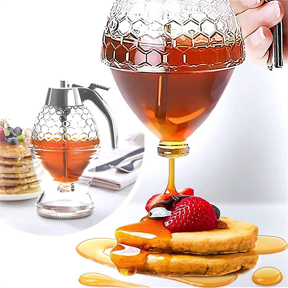 Condiment Squeeze Bottle - موزع عسل بدون تسرب مع حامل،