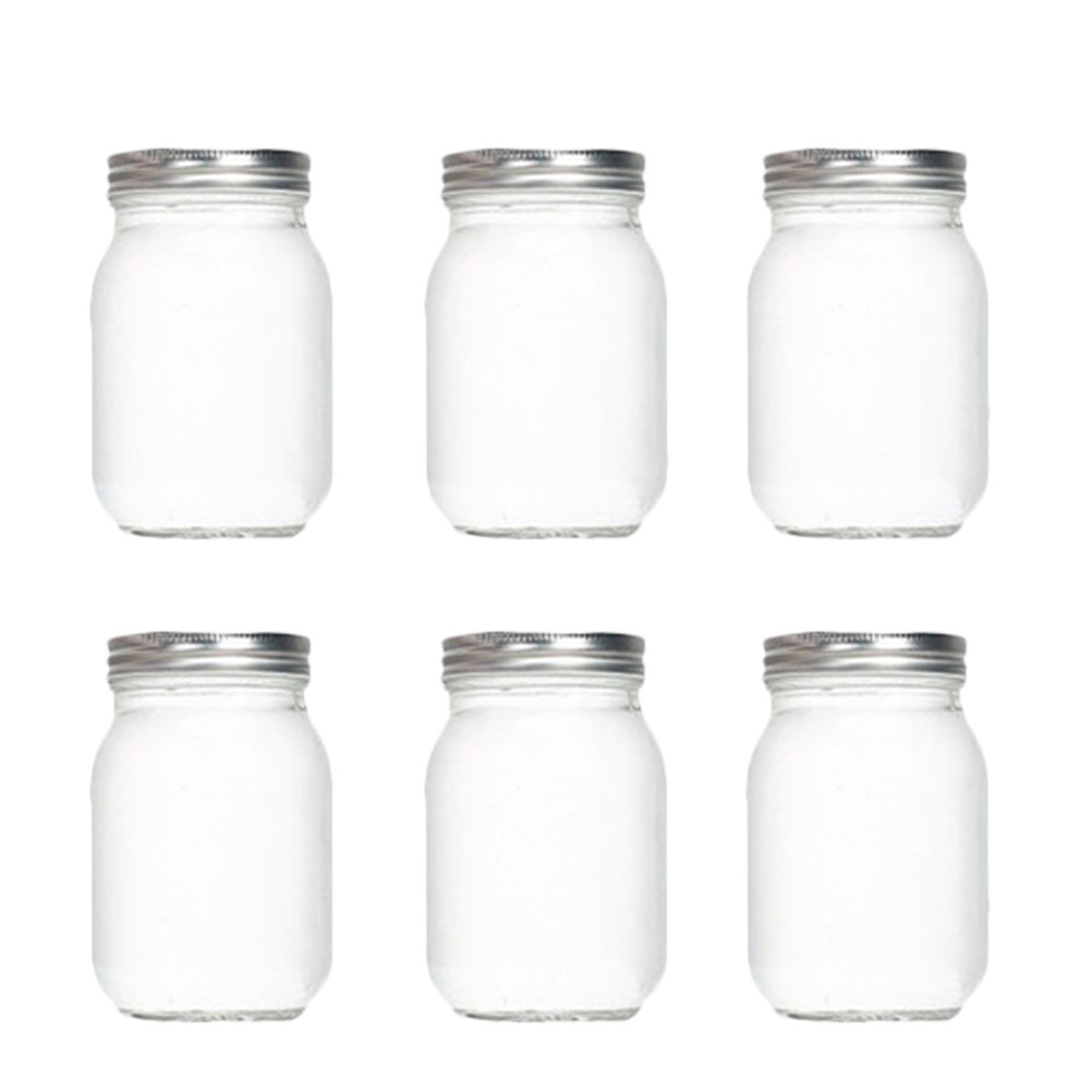 Food Storage Glass Jar - 6 قطع من الأوعية الزجاجية الشفافة