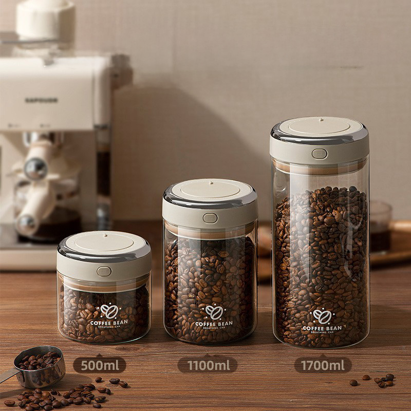 Food Storage Glass Jar - وعاء زجاجي محكم الإغلاق لتخزين القهوة