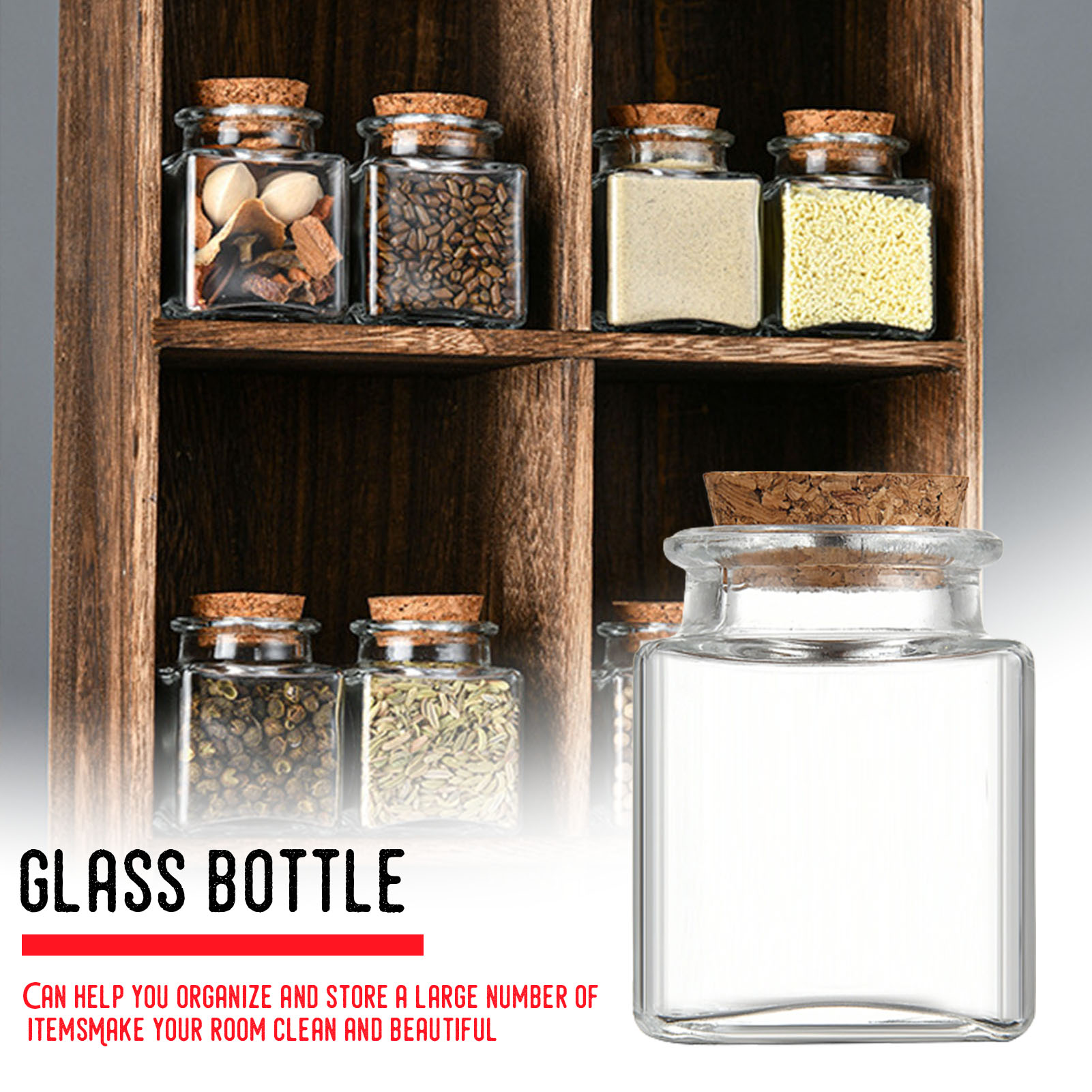 Food Storage Glass Jar - 1/5/10 قطعة برطمانات تخزين زجاجية منظم