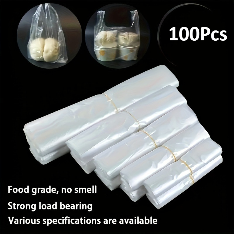 Food Storage Plastic - 100 قطعة من أكياس البلاستيك الشفافة