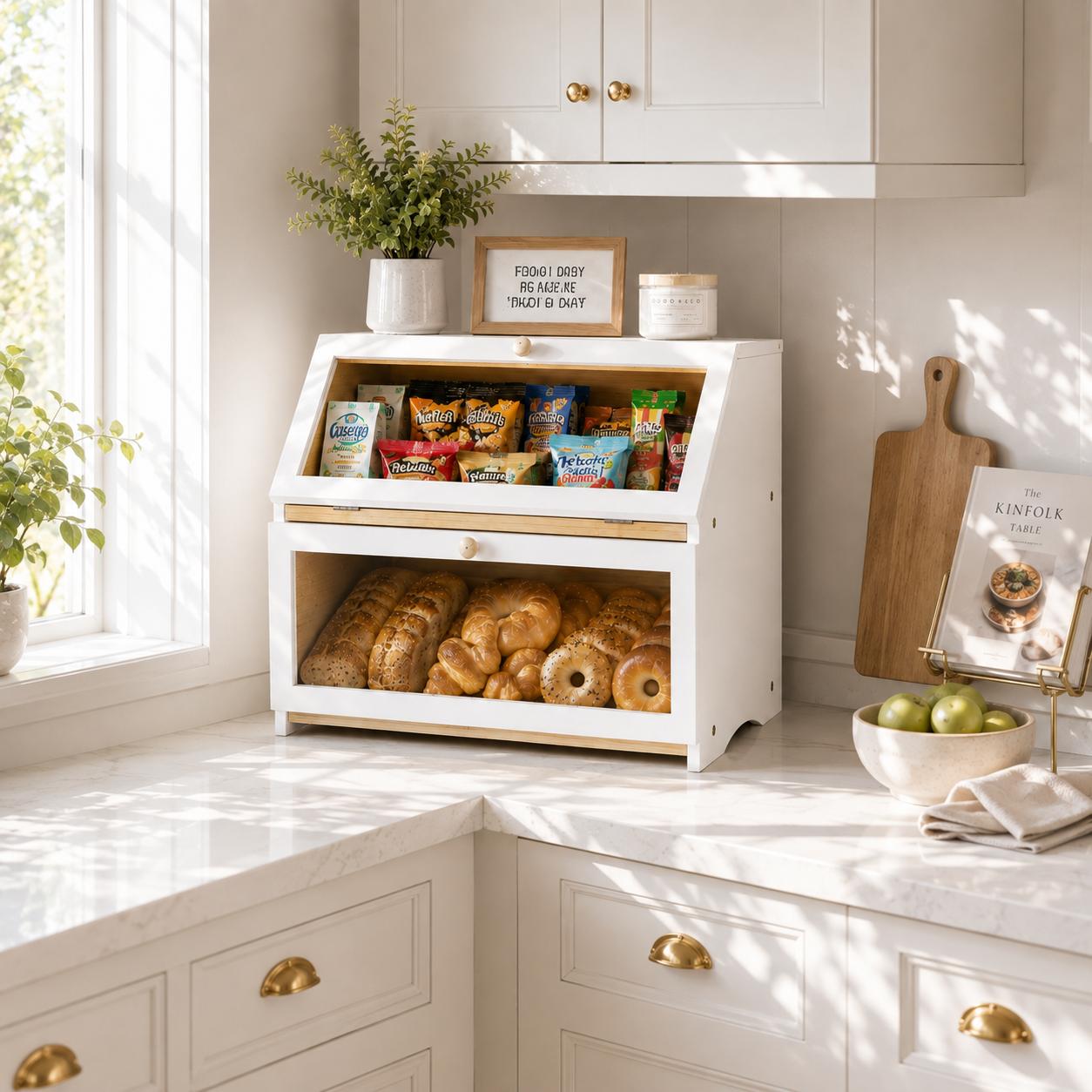 صندوق خبز HOMEKOKO ذو طبقتين ل - مراجعة Food Storage Utensils وسعره