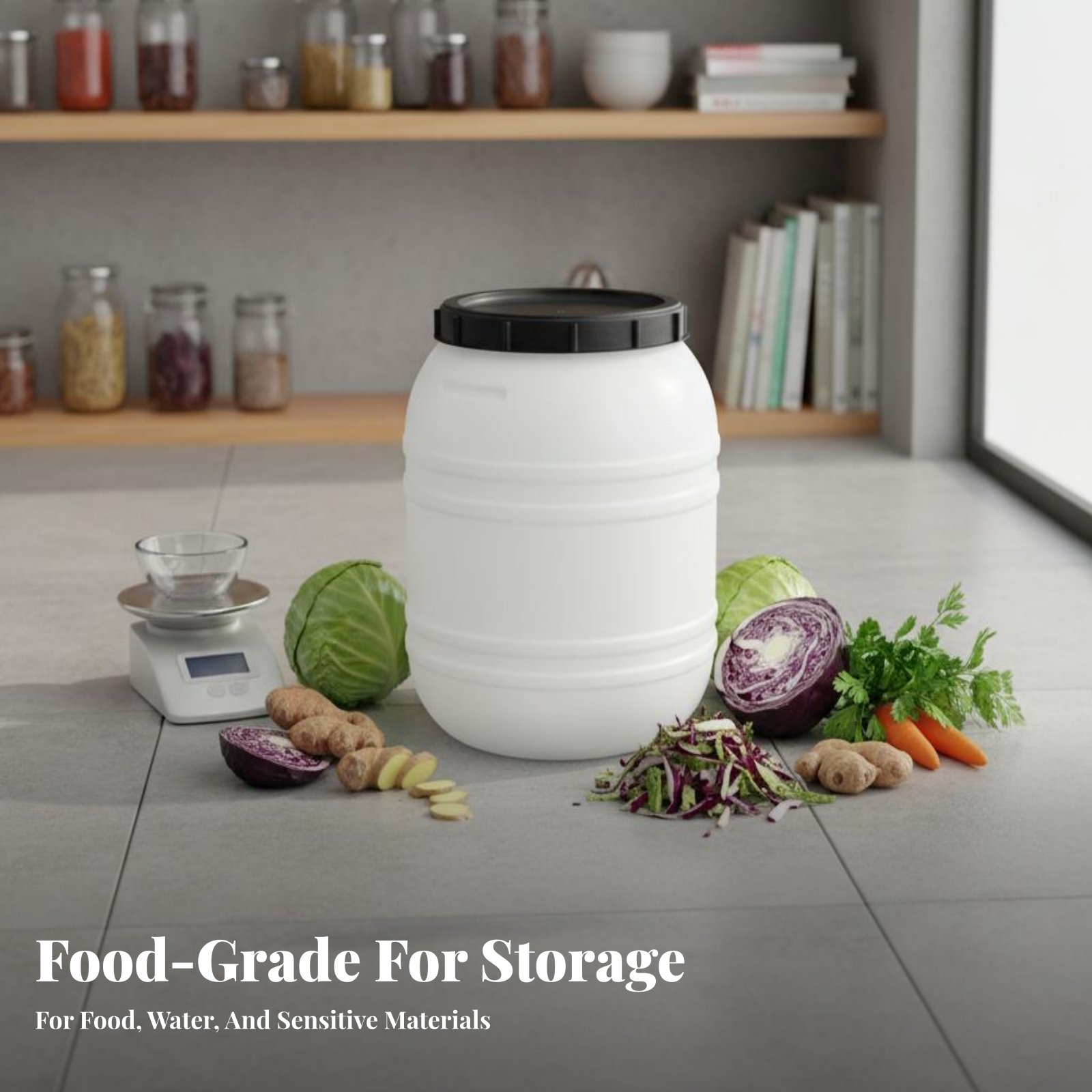 برميل بلاستيكي لحفظ الطعام بدر - مراجعة Food Storage Plastic وسعره