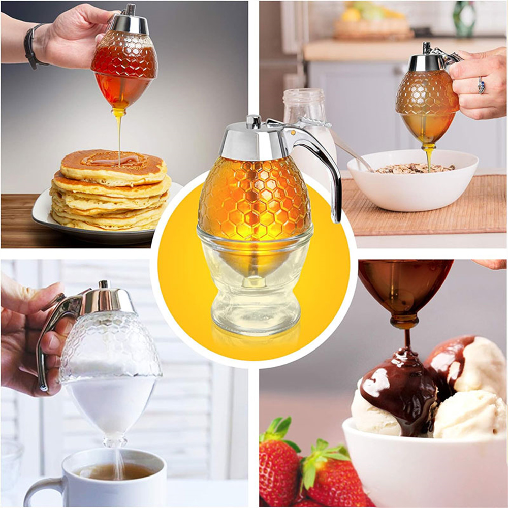 موزع عسل بدون تسرب مع حامل، كو - مراجعة Condiment Squeeze Bottle وسعره