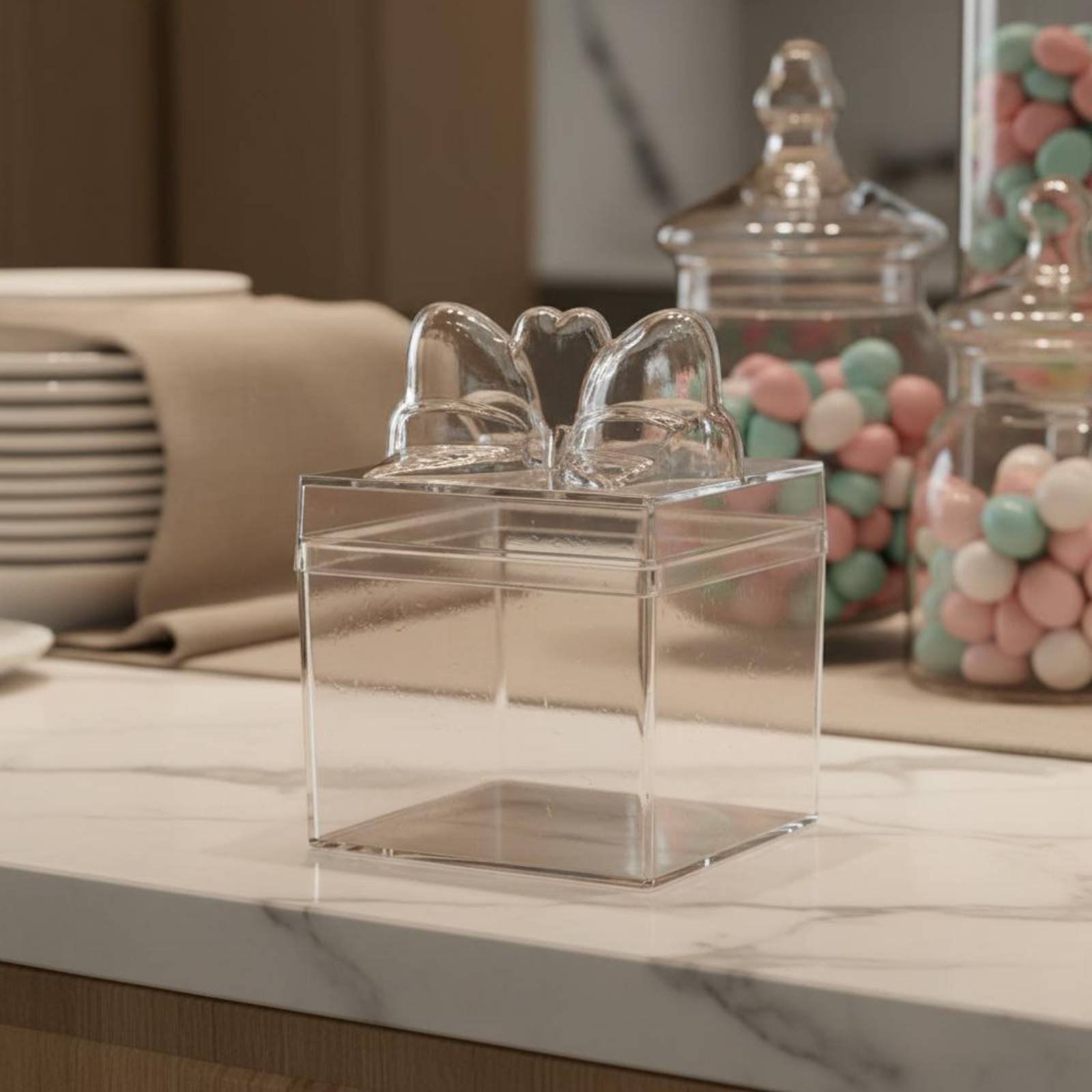 صندوق حلوى بلاستيكي شفاف مع شر - مراجعة Food Storage Plastic وسعره