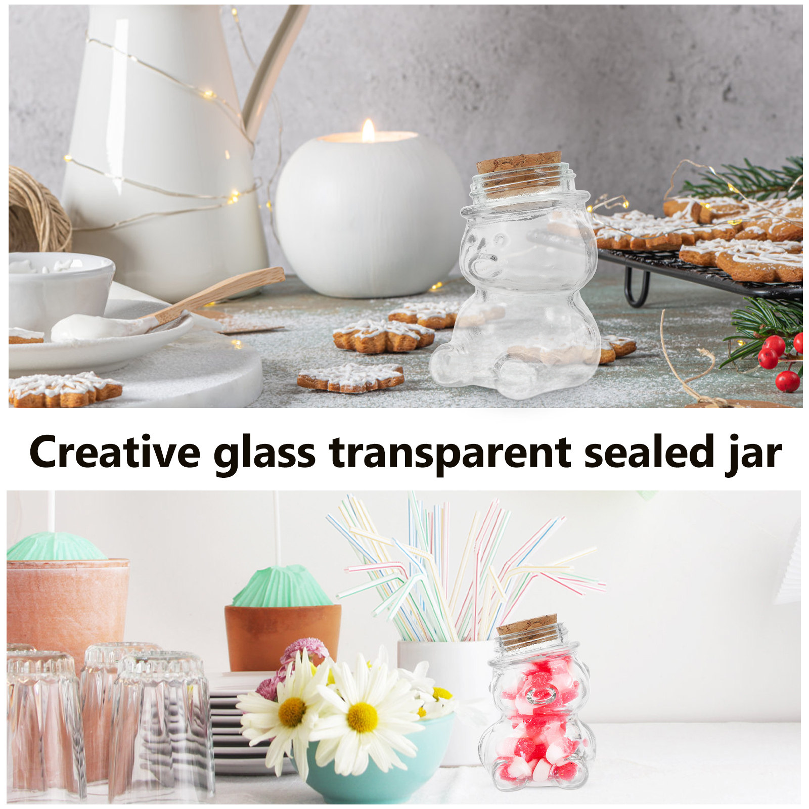 طقم من 4 أوعية زجاجية شفافة مح - مراجعة Food Storage Glass Jar وسعره