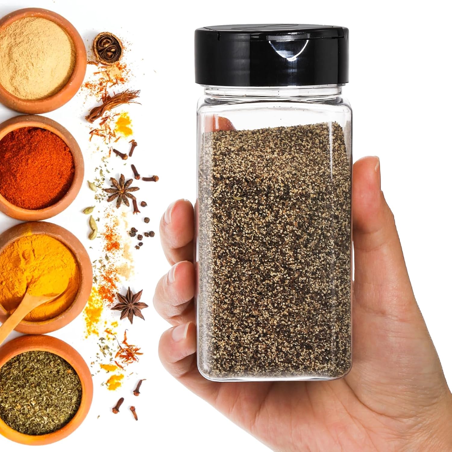 أوعية توابل بلاستيكية مربعة كب - مراجعة Food Storage Heat وسعره